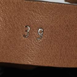 Pre Owned Bottega Veneta Brown Leather Thong Slingback Flat Sandal Size 39