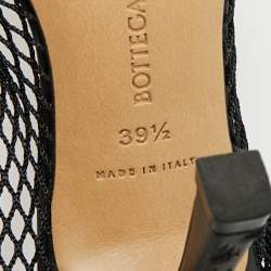 Pre Owned Bottega Veneta Black Leather and Mesh Stretch Pumps Size 39.5