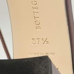 Pre Owned Bottega Veneta Mauve Intrecciato Leather Ankle Strap Sandals Size 37.5