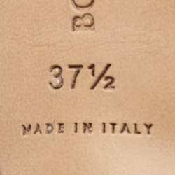 Pre Owned Bottega Veneta Beige Intrecciato Leather Lido Slides Size 37.5