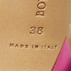 Pre Owned Bottega Veneta Pink Leather and Mesh Strech Pumps Size 38