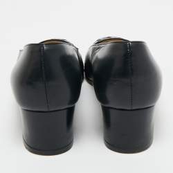 Pre Owned Bottega Veneta Black Intrecciato Leather Block Heel Pumps Size 35.5