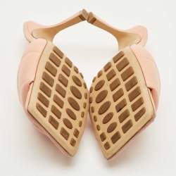 Pre Owned Bottega Veneta Orange Leather Lido Slide Sandals Size 37