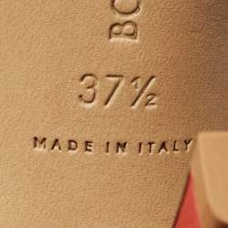 Pre Owned Bottega Veneta Red Leather Lido Slide Sandals Size 37.5