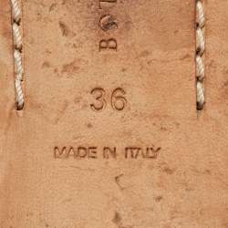 Pre Owned Bottega Veneta Beige Intrecciato Leather Ballet Flats Size 36