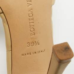 Pre Owned Bottega Veneta Beige Quilted Leather Lido Slide Sandals Size 39.5