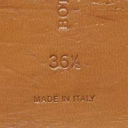 Pre Owned Bottega Veneta Gold Intrecciato Leather Veneta Flats slide Size 36.5