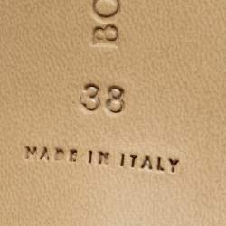 Pre Owned Bottega Veneta Beige Woven Leather Lido Slide Sandals Size 38