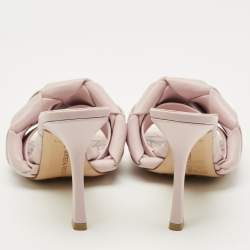 Pre Owned Bottega Veneta Light Lilac Intrecciato Leather Lido Slide Sandals Size 38