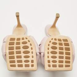 Pre Owned Bottega Veneta Light Lilac Intrecciato Leather Lido Slide Sandals Size 38