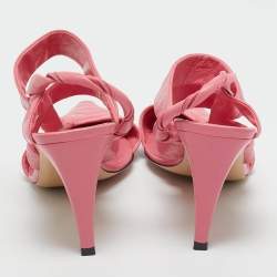 Pre Owned Bottega Veneta Pink Leather Pointed Toe Slingback Pumps Size 36