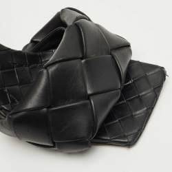 Pre Owned Bottega Veneta Black intrecciato Leather Lido Slide Sandals Size 40