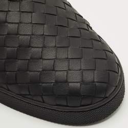 Pre Owned Bottega Veneta Black Intrecciato Leather Dodger Sneakers Size 39