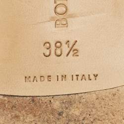 Pre Owned Bottega Veneta Black Leather Flat Sandals Size 38.5