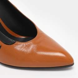 مملوكة مسبقًا حذاء كعب عالي بوتيغا فينيتا جلد بني مقدمة مدببة مقاس 38