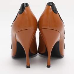 مملوكة مسبقًا حذاء كعب عالي بوتيغا فينيتا جلد بني مقدمة مدببة مقاس 38