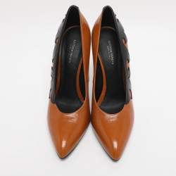 مملوكة مسبقًا حذاء كعب عالي بوتيغا فينيتا جلد بني مقدمة مدببة مقاس 38