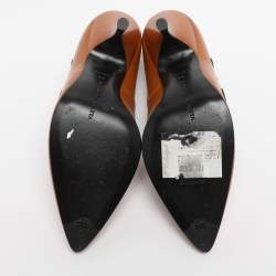 مملوكة مسبقًا حذاء كعب عالي بوتيغا فينيتا جلد بني مقدمة مدببة مقاس 38