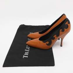 مملوكة مسبقًا حذاء كعب عالي بوتيغا فينيتا جلد بني مقدمة مدببة مقاس 38