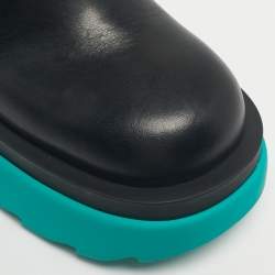 Pre Owned Bottega Veneta Black Leather Flash Mules Size 35