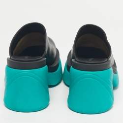 Pre Owned Bottega Veneta Black Leather Flash Mules Size 35