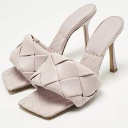 مملوكة مسبقًا Bottega Veneta Cream Leather Lido Slide Sandals Size 37.5