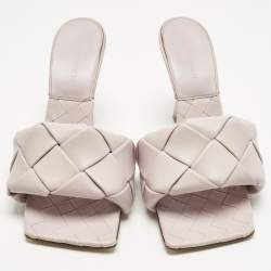مملوكة مسبقًا Bottega Veneta Cream Leather Lido Slide Sandals Size 37.5
