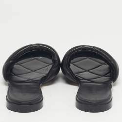 Pre Owned صندل بوتيغا فينيتا مسطح جلد أسود مقاس 38.5