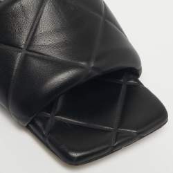 Pre Owned صندل بوتيغا فينيتا مسطح جلد أسود مقاس 38.5