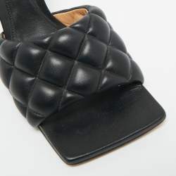 مملوكة مسبقًا صندل سليد بوتيغا فينيتا ليدو جلد أسود مقاس 39.5