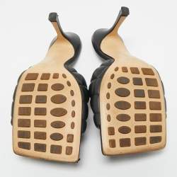 مملوكة مسبقًا صندل سليد بوتيغا فينيتا ليدو جلد أسود مقاس 39.5