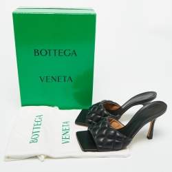 مملوكة مسبقًا صندل سليد بوتيغا فينيتا ليدو جلد أسود مقاس 39.5