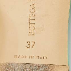 Pre Owned Bottega Veneta Green Intrecciato Leather Lido Flat Slide Sandals Size 37