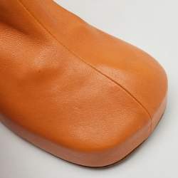 مملوكة مسبقًا Bottega Veneta Orange Leather Stretch The Bold Mules Size 36