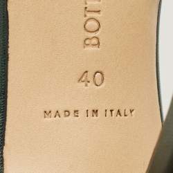 Pre Owned Bottega Veneta Green Stretch Slide Sandals Size 40