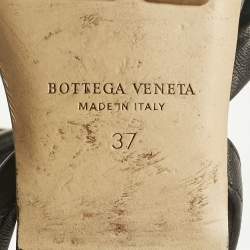 Pre Owned Bottega Veneta Dark Brown Leather Spiral Flat Sandals Size 37