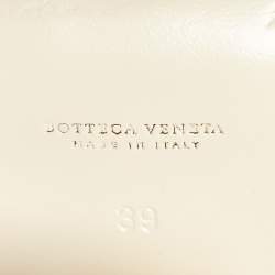 Pre Owned Bottega Veneta Red Leather Intrecciato Platform Sandals Size 39 