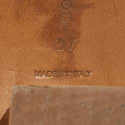 Pre Owned Bottega Veneta Metallic Woven Leather Intrecciato Slide Sandals Size 37