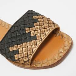 Pre Owned صندل بوتيغا فينيتا مسطح جلد إنتريشياتو برتقالي مقاس 39.5