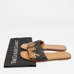 Pre Owned صندل بوتيغا فينيتا مسطح جلد إنتريشياتو برتقالي مقاس 39.5