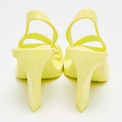 Pre Owned Bottega Veneta Green Rubber Jimbo Slingback Sandals Size 39