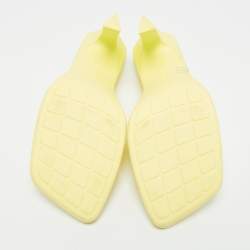 Pre Owned Bottega Veneta Green Rubber Jimbo Slingback Sandals Size 39