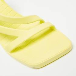 Pre Owned Bottega Veneta Green Rubber Jimbo Slingback Sandals Size 39