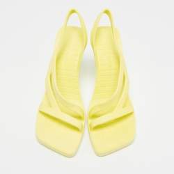 Pre Owned Bottega Veneta Green Rubber Jimbo Slingback Sandals Size 39