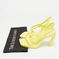 Pre Owned Bottega Veneta Green Rubber Jimbo Slingback Sandals Size 39