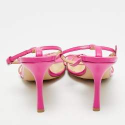 Pre Owned Bottega Veneta Pink Leather Stretch Ankle Strap Sandals Size 39