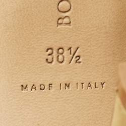 Pre Owned Bottega Veneta Yellow Braided Leather Curve Open Toe Sandals Size 38.5