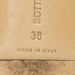 Pre Owned Bottega Veneta Black Intrecciato Leather Lido Flat Slide Sandals Size 38