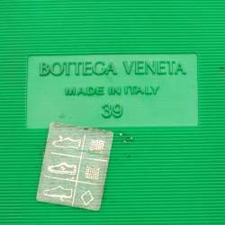 Pre Owned Bottega Veneta Green Fabric Slide Sandals Size 39