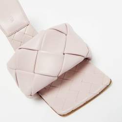 Pre Owned Bottega Veneta Purple Quilted Leather Lido Slide Sandals Size 38